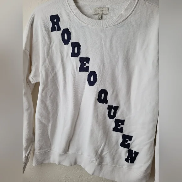 Lucky Brand applique Rodeo Queen light sweater | size s - Picture 4 of 7